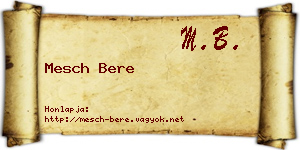 Mesch Bere névjegykártya